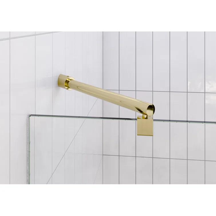 Polished Brass 46.75" x 78" Frameless Glass Shower Door