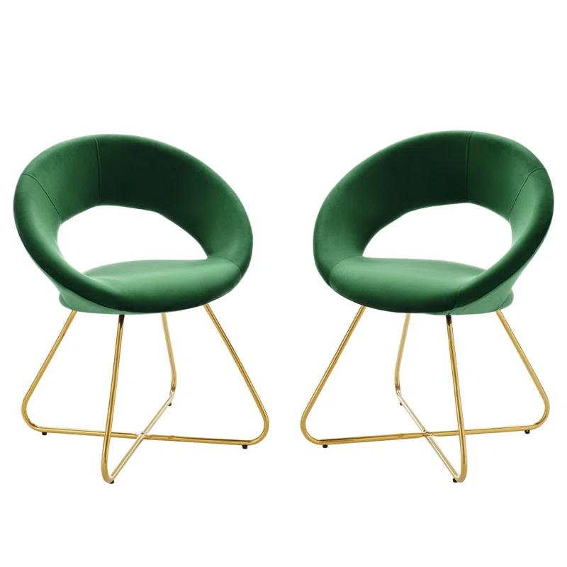 Modway Nouvelle Upholstered Fabric Dining Chair Set of 2 | Wayfair