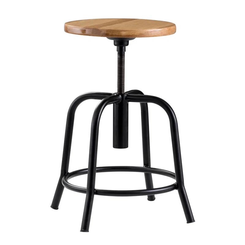 National Public Seating Adjustable Height Ergonomic Lab Stool with Footring