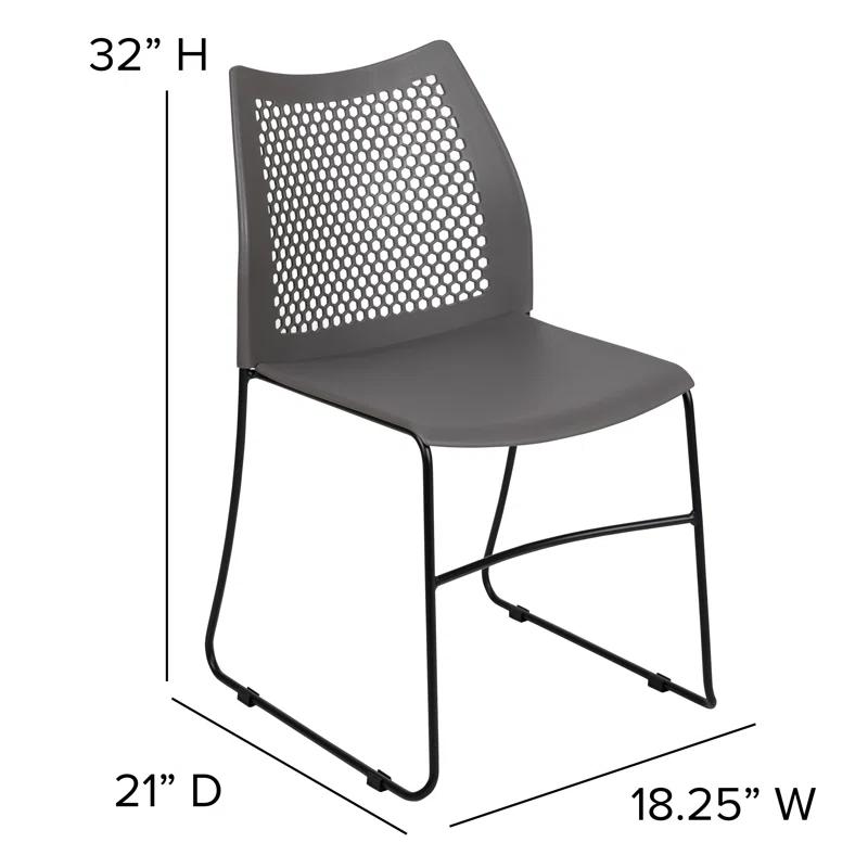 Flash Furniture Antonia 661 lb. Capacity Stack Chair with Air-Vent Back and Powder Coated Sled Base