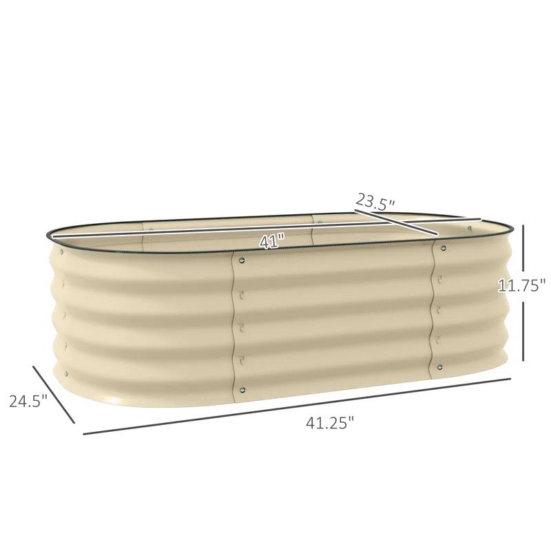 Arlmont & Co. Galvanized Raised Garden Bed Kit, Outdoor Metal Elevated Planter Box with Safety Edging, Easy DIY Stock Tank