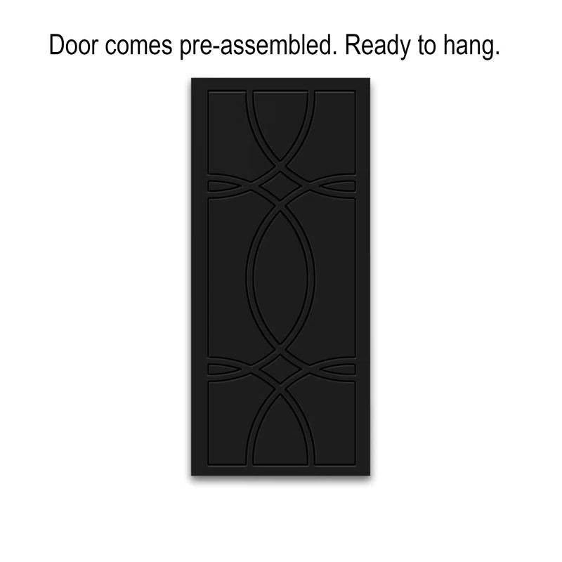 Calhome Hollow Paneled Painted with Installation Hardware Kit Barn Door
