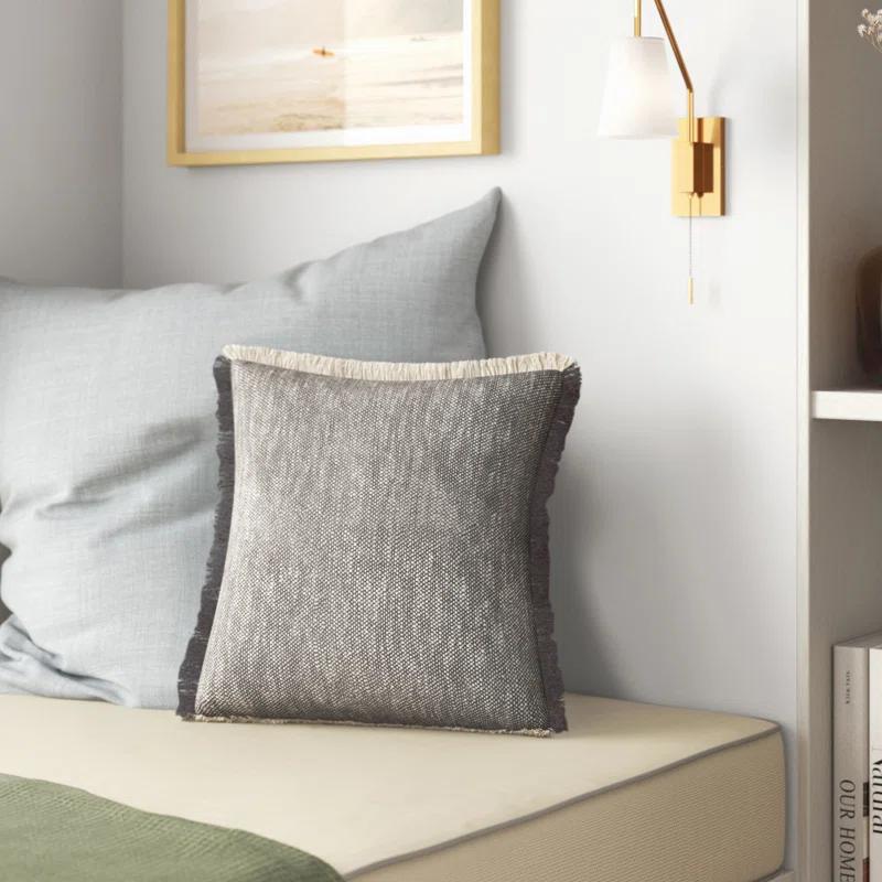 Rajani Home Jessei Fringed Cotton Throw Pillow