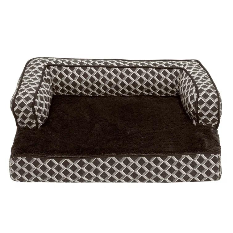 FurHaven Plush & Diamond Décor Comfy Couch Pet Bed