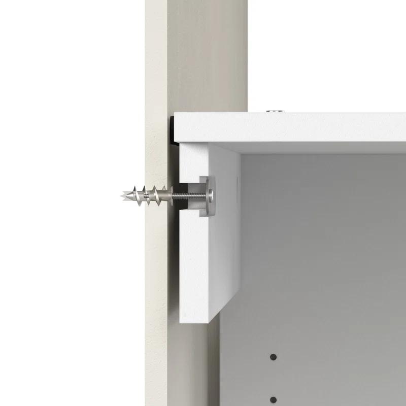 Bestar Carina 24W Closet Organizer With Shoe Shelves, Clothing Rods And Cubbies