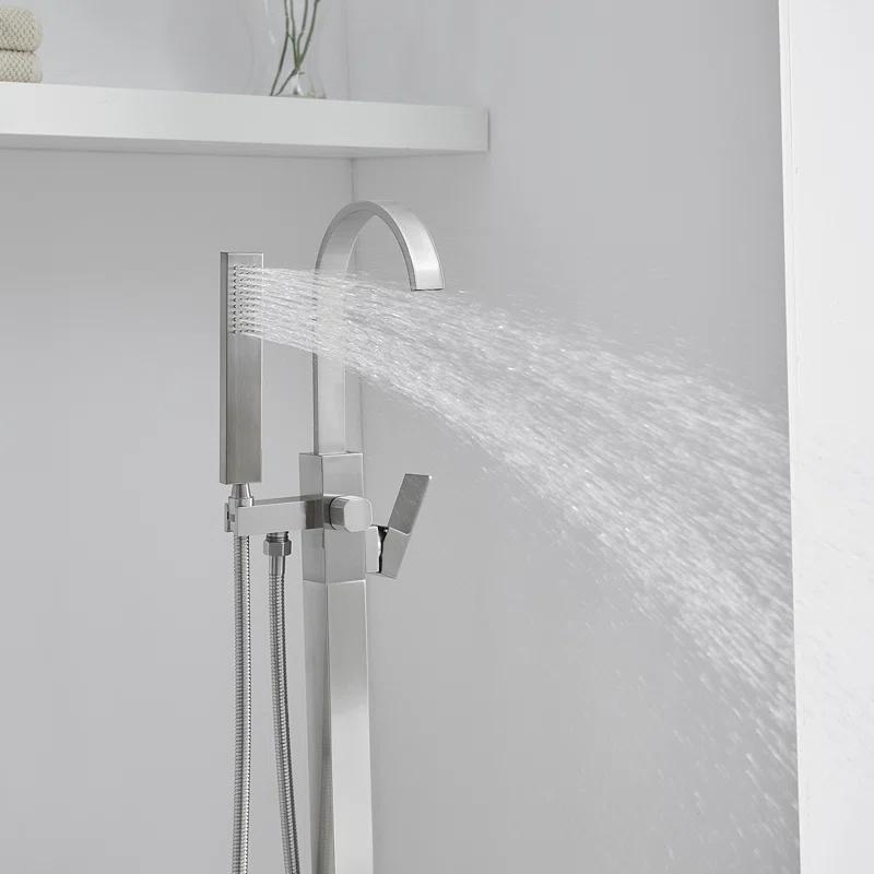 VIBRANTBATH A-97011-N 1 Handle Floor Clawfoot Tub Faucet with Diverter