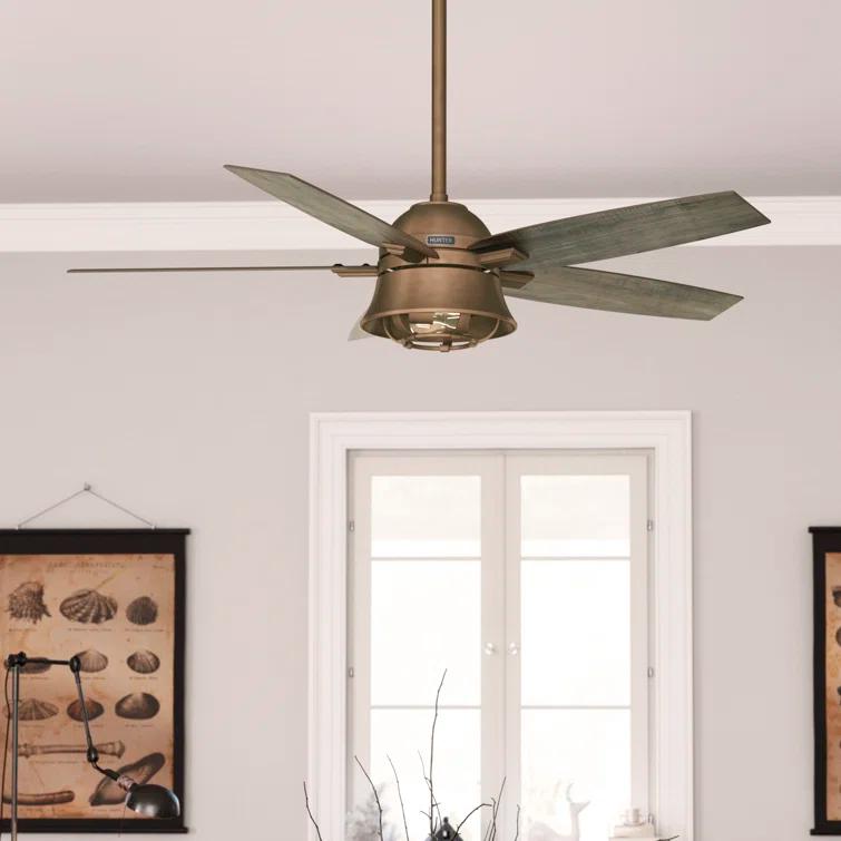 Hunter Fan 52" Hampshire 5 - Blade Ceiling Fan With LED Light Kit And Handheld Remote