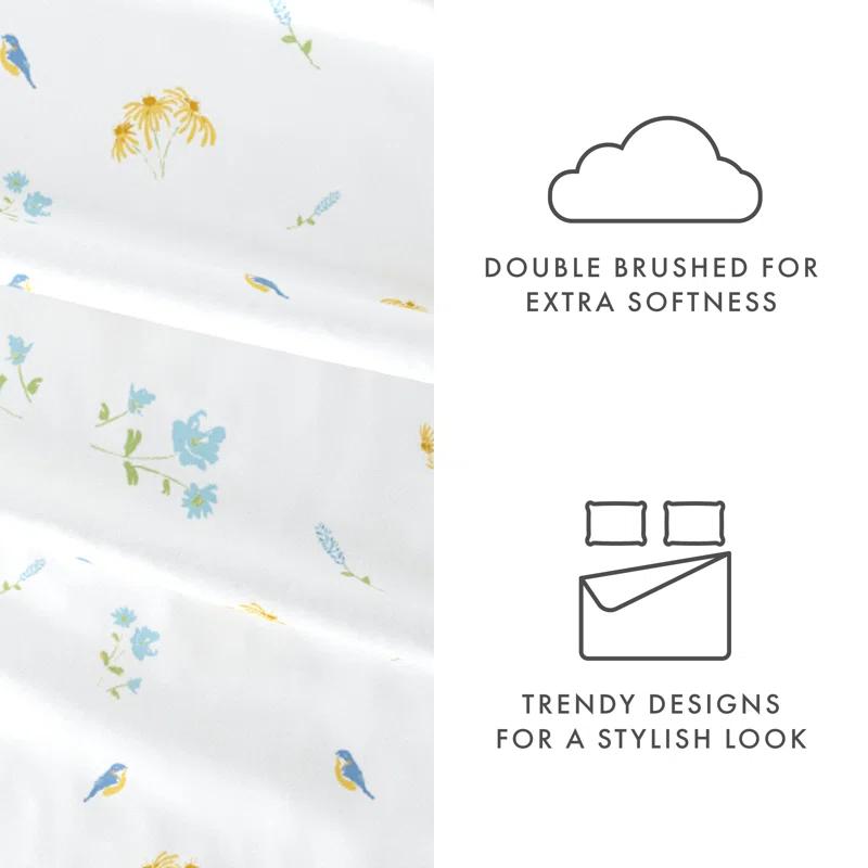 Becky Cameron Bluebirds Pattern Microfiber Sheet Set