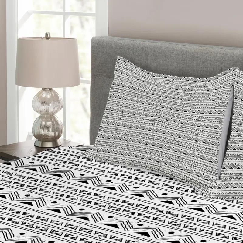 Ambesonne Rustic Geometric Shapes Coverlet Set