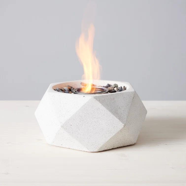 TerraFlame TerraFlame Geo Concrete Table Top Gel Fuel Fire Bowl - Indoor and Outdoor Use