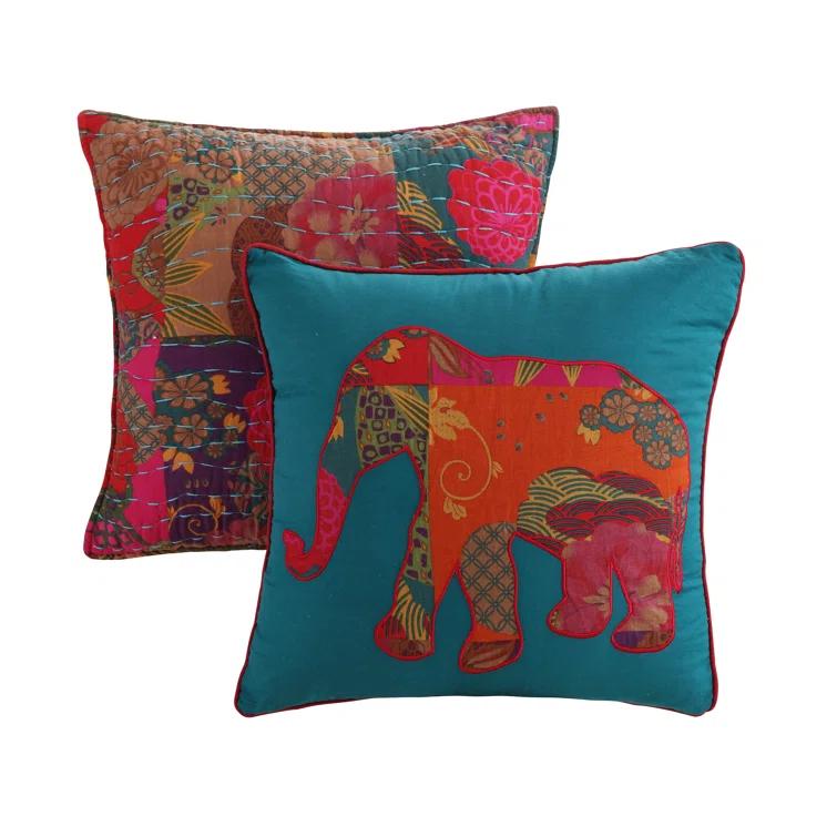 Greenland Home Fashions Jewel Boho Patchwork Print Quilt Set with Throw Pillows