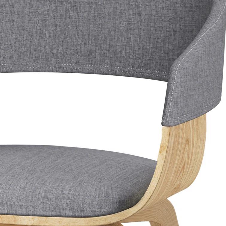 Lowell Bentwood Upholstered Dining Chair with Curved Backrest in Mid-Century Modern Style