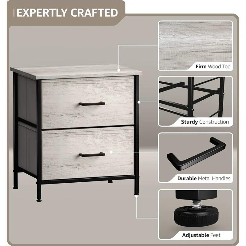 Sorbus Sorbus Nightstand with 2 Drawers in Rustic