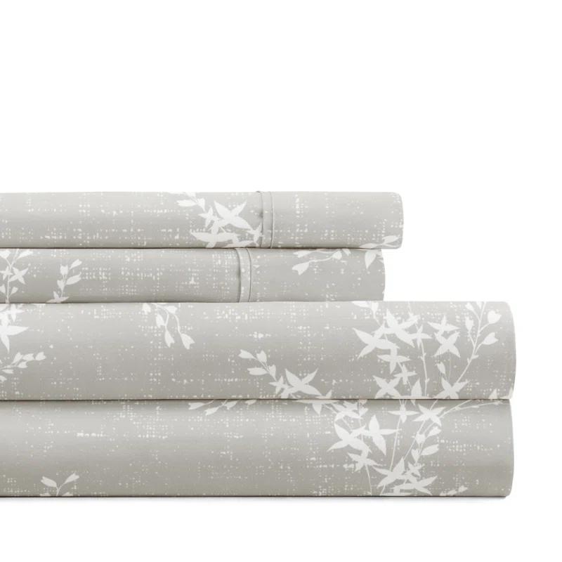 IEnjoy Home 4 Piece Delicate Details Pattern Sheet Set