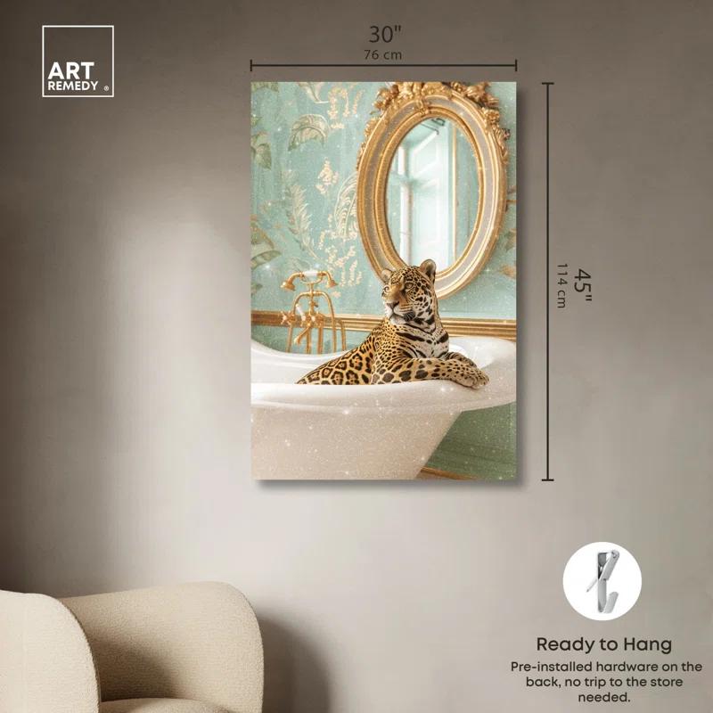 Art Remedy Jaguar Bathroom Canvas Jungle Bathroom Art by Art Remedy