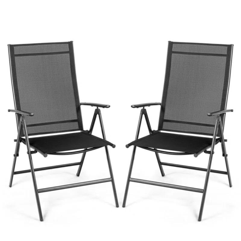 Corrigan Studio® Set Of 2 Adjustable Portable Patio Folding Dining Chair Recliners