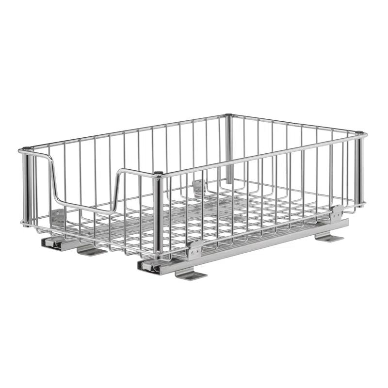 Trinity TRINITY 11.5 in. W x 6.25 in. H x 17.75 in. D Chrome Steel Wire in Cabinet Sliding Drawer