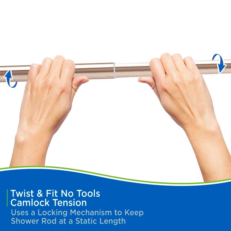 Kenney Twist & Fit Kenney Twist & Fit No Tools Tension Shower Curtain Rod, 42-72"