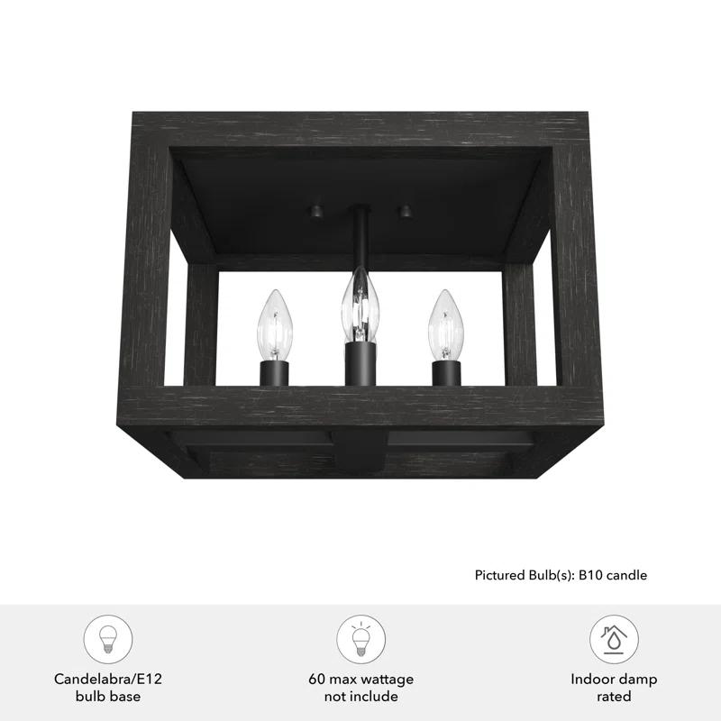 Squire Manor 4 - Light 12'' Lantern Square / Rectangle Flush Mount
