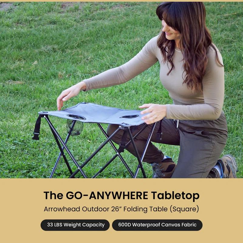 ARROWHEAD Outdoor Square Fabric Outdoor Folding Camping Table