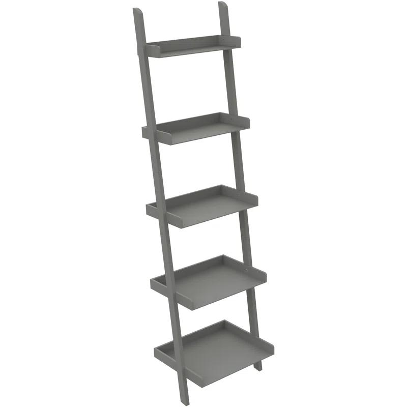 Ballucci Lado 5-Tier 67" H x 18" W Wood Leaning Ladder Bookcase