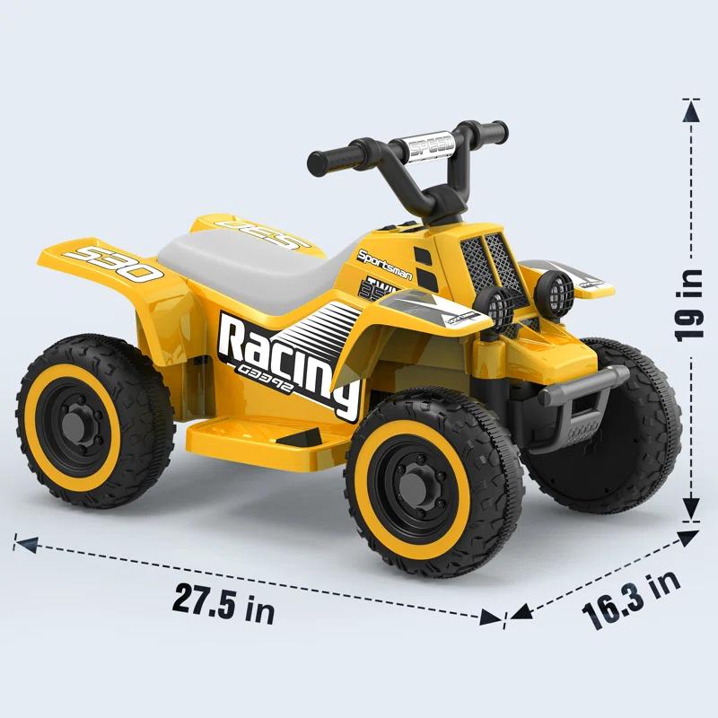 ANPABO 6V 7Ah Powered Ride-on Toy, Electric 4-Wheeler ATV Car w/ Horn, Music Player, Headlight for Kids