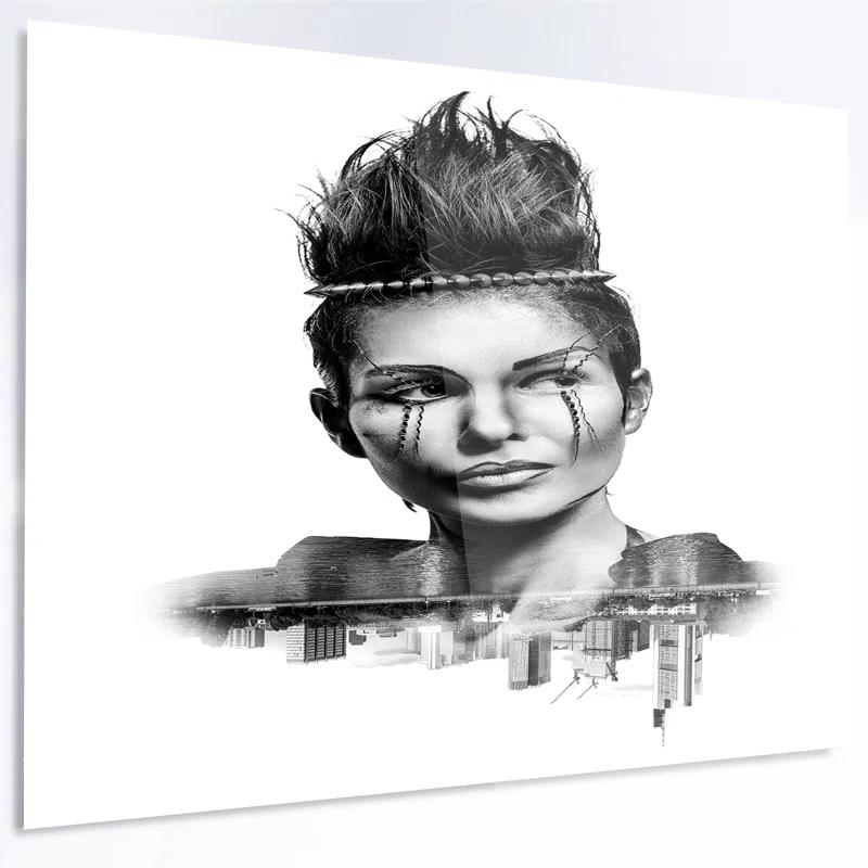 Design Art " Double Exposure Woman With Hair "