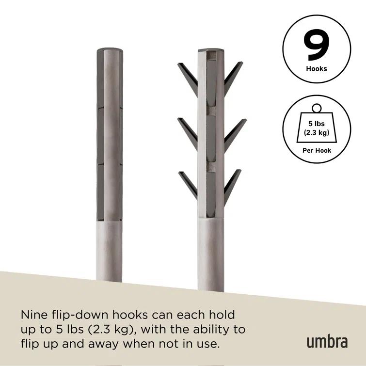 9 - Hook Freestanding Coat Rack