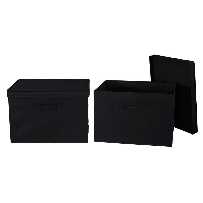 Household Essentials Household Essentials Wide Storage Box Fabric Bin (Set of 2)