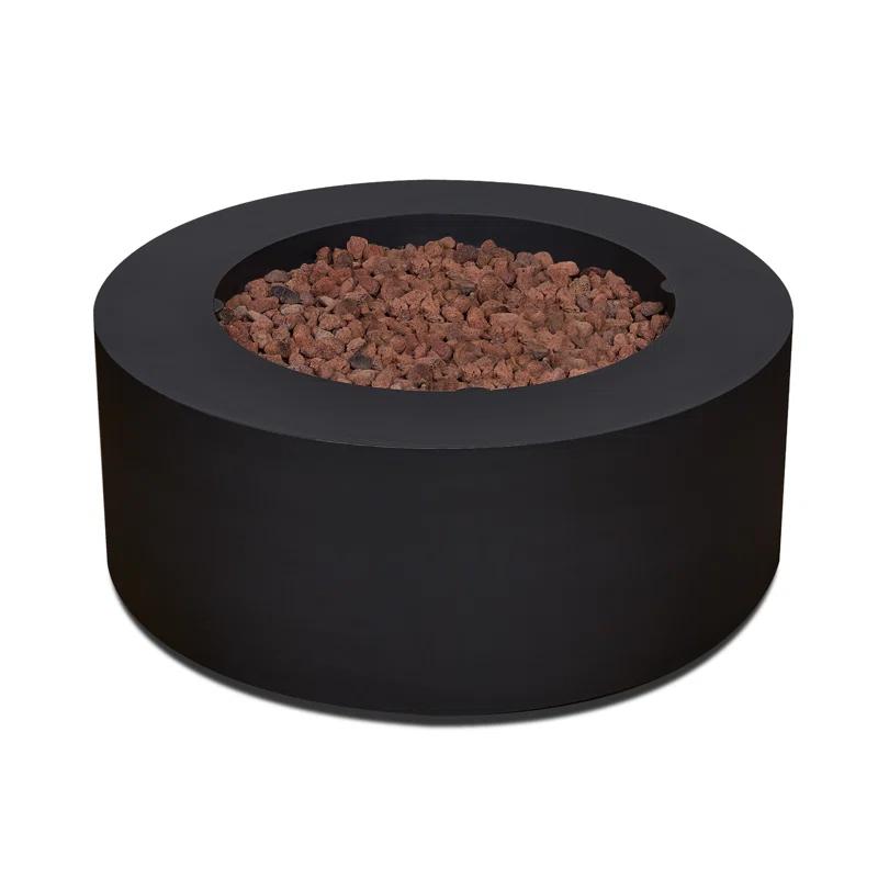 Aegean 36" Round Steel Propane or Natural Gas Fire Pit Table by Real Flame