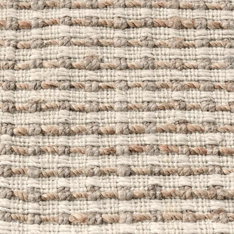 Rectangle Herringbone Hand Woven Jute/Sisal Area Rug in Beige