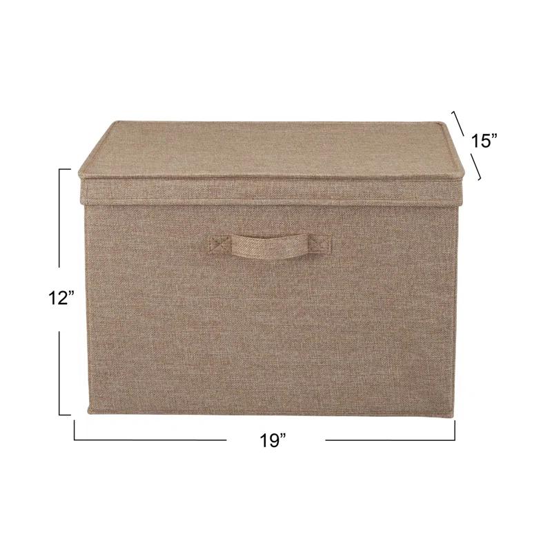 Household Essentials Household Essentials Wide Storage Box Fabric Bin (Set of 2)