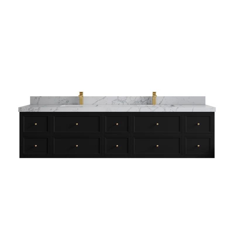 Willow Collections Roswell Floating 84'' Double Bathroom Vanity with Top