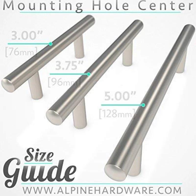 Alpine Hardware Premium Stainless Steel 5" Center to Center Bar Pull Multipack (Set of 5)