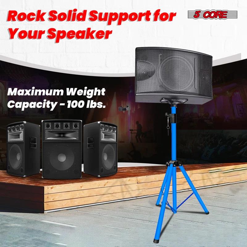 Arlmont & Co. 5 Core Speaker Stand Height Adjustable PA DJ Tripod Studio Monitor Stands w 35mm Compatible Insert