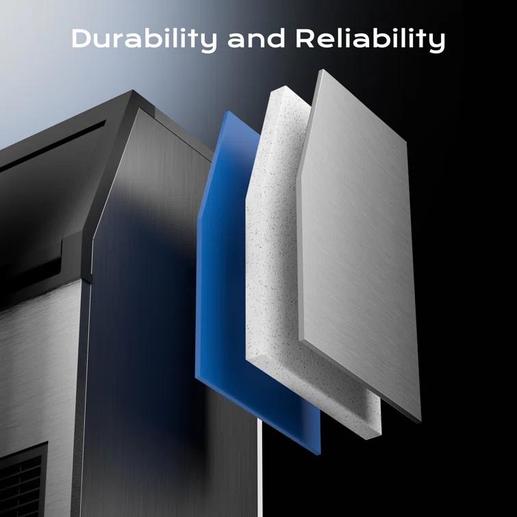 Coolake Coolake Commercial Ice Maker Machine 200lbs/24h, Air Cooled Under Counter Ice Maker With 50lbs Ice Storage, Stainless Steel Self Cleaning Freestanding Ice Maker For Home Bar Restaurant Kitchen