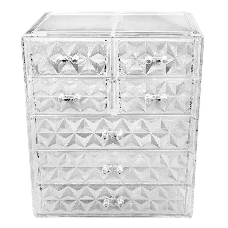 Sorbus Sorbus 7 Drawers Acrylic Makeup and Jewelry Cosmetics Organizer with Mesh Padding in Black
