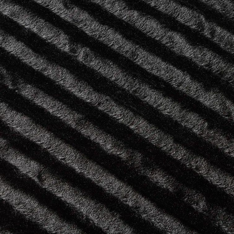 Madison Park Duke Black Long Fur Throw 50x60"
