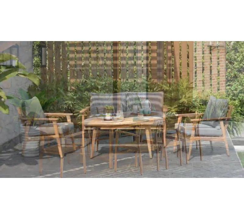 Sonlin 59'' Teak Outdoor Dining Table