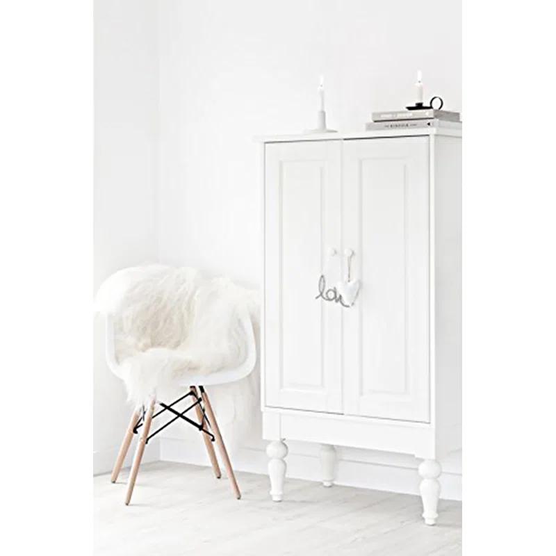 George Oliver Set of 2 Modern Dining Side Chairs from Molded Plastic Armchair Shell with Natural Wooden Legs (Set of 2)