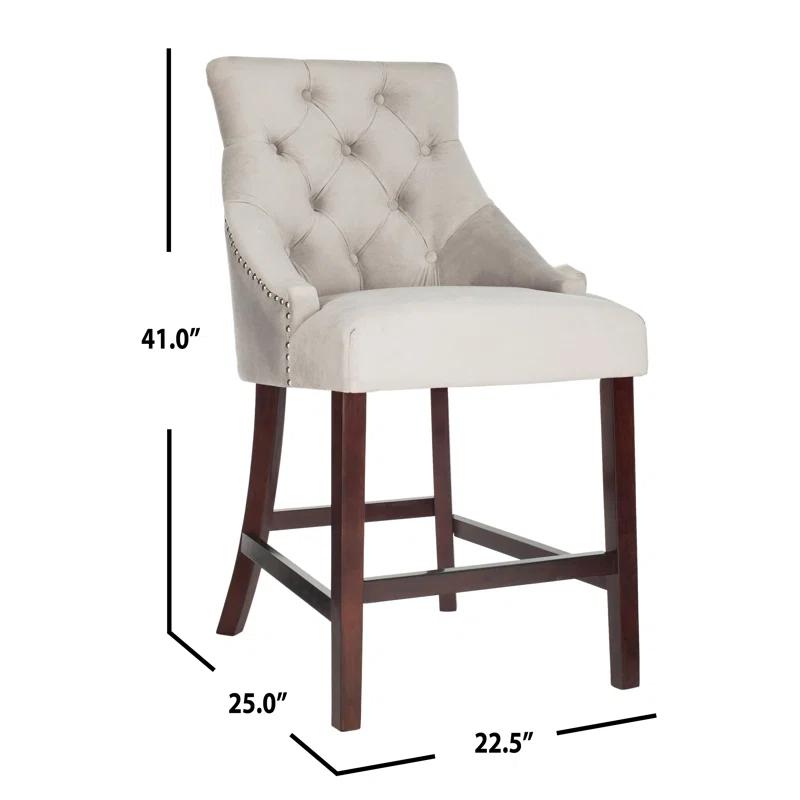 Rosdorf Park Balyon Upholstered Counter Stool with Solid Wood Frame (Set of 2)