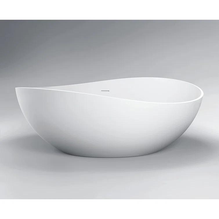Vanity Art 63" x 37" Freestanding Soaking Stone Bathtub VA6918-ML