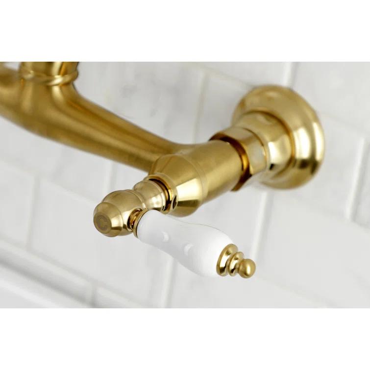 Kingston Brass Kingston Brass Vintage Two-Handle 2-Hole Wall Mount Bathroom Faucet KS3247PL