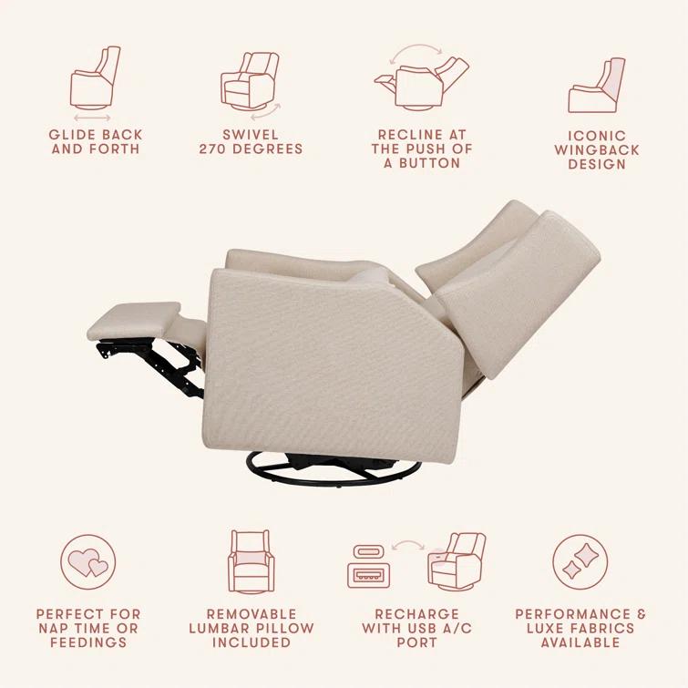 Kiwi Electronic Recliner and Swivel Glider with USB port