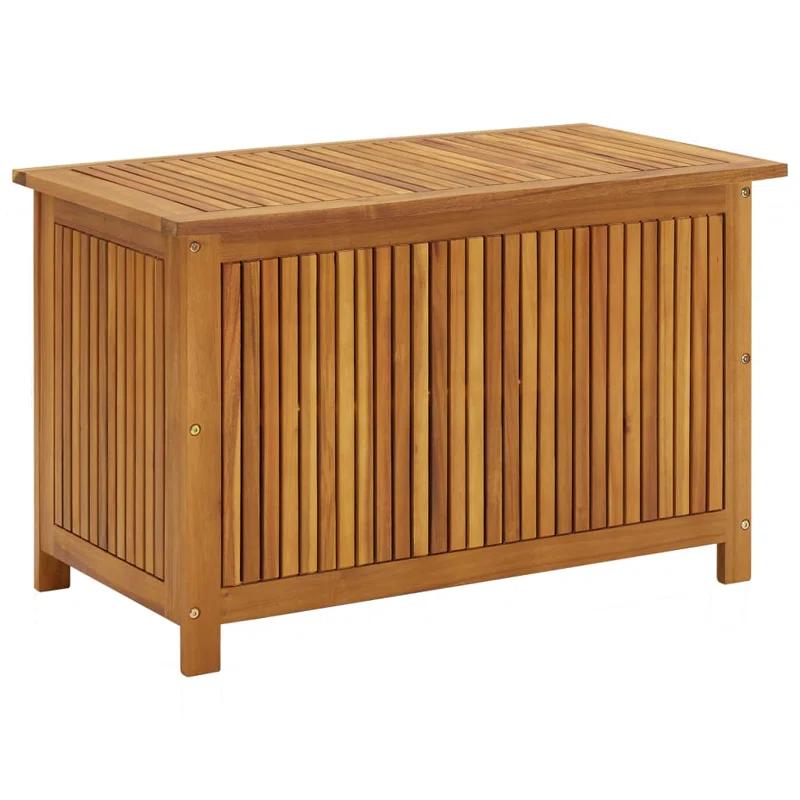 vidaXL Patio Storage Box Cushion and Blanket Outdoor Garden Solid Wood Acacia