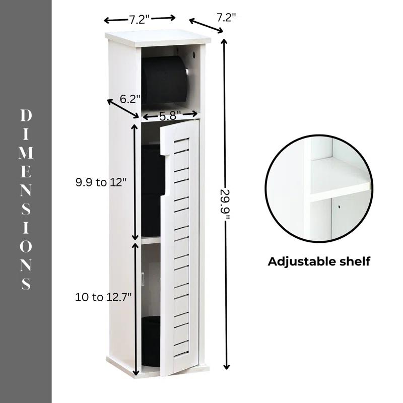 Evideco Miami White Toilet Paper Storage Cabinet with Dispenser, Compact