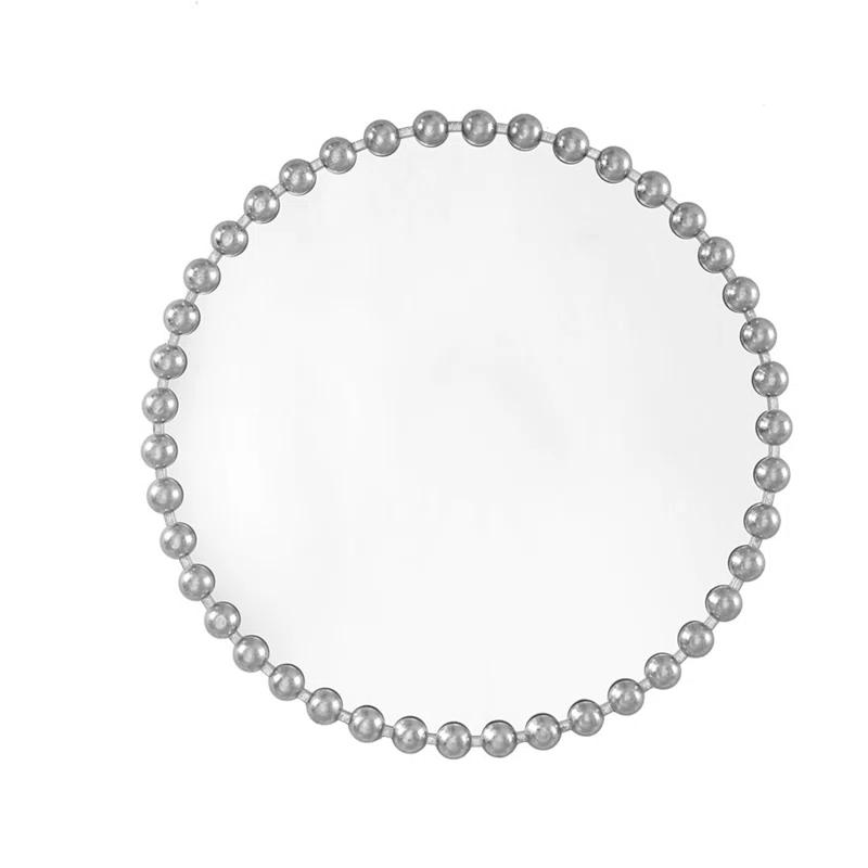 Marlowe Beaded Round Metal Wall Mirror