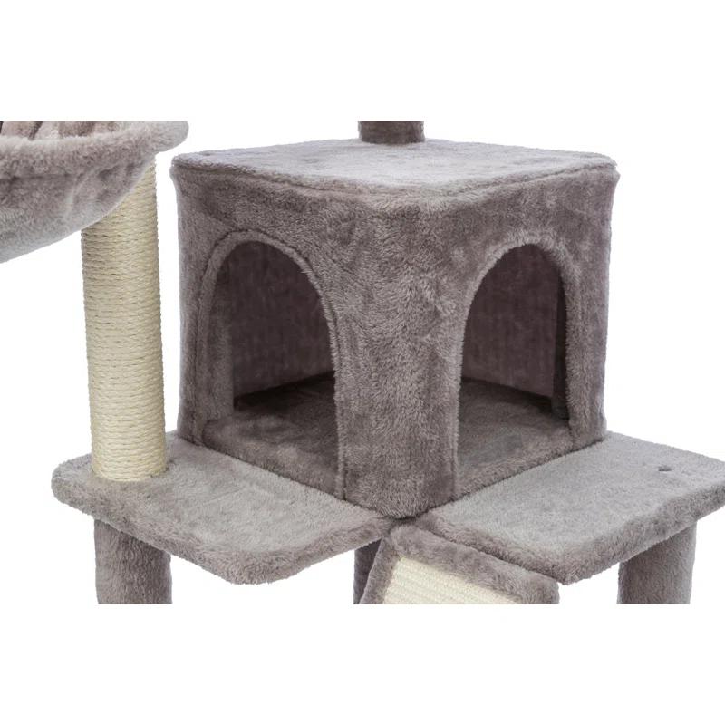 TRIXIE TRIXIE Pepito 39.4" Cat Tower, 3-Level Cat Tree with Sisal Scratching Posts and Ramp, Plush Condo and Hammock
