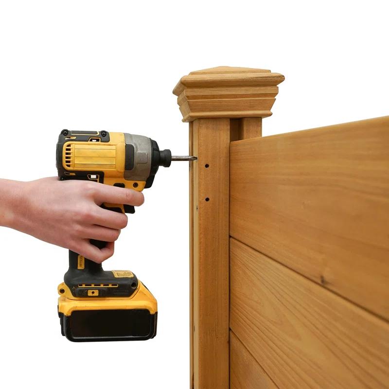 4ft H x 4ft W (2 Panels) No Dig Enclo Premium Wood Privacy Screen, Ideal Outdoor Privacy Wall, Pool Equipment Enclosure, Cedar Privacy Fence, Trash Can Enclosures, Air Conditioner Fence, EC18029