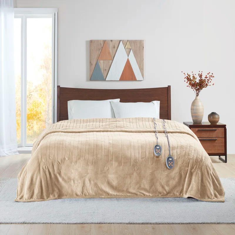 Beautyrest Beautyrest Heated Oversized Microlight to Berber Blanket